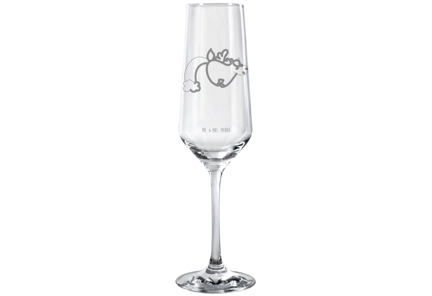 Mr. & Mrs. Panda Sektglas Einhorn Pegasus - Transparent - Geschenk, Sektglas, Unicorn, Sektglas, Premium Glas, Stilvolle Gravur von Mr. & Mrs. Panda