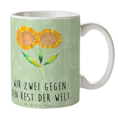 Mr. & Mrs. Panda Tasse Blume Sonnenblume - Geschenk, Blumen, Tasse Motive, Porzellantasse, Kaffeetasse, Sommer Deko, Pflanzen, Lieblingsmensch, von Mr. & Mrs. Panda