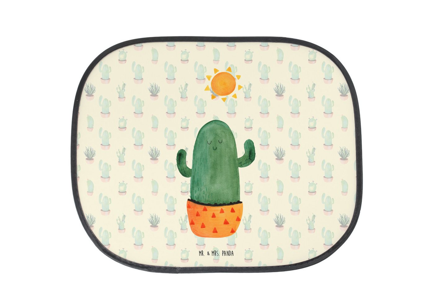 Sonnenschutz Kaktus Sonne - Kaktus Grün - Geschenk, Sonnenblende, glücklich, Kakte, Mr. & Mrs. Panda, Seidenmatt, Einzigartige Motive von Mr. & Mrs. Panda