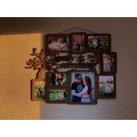 stammbaum Holz Bilderrahmen Collage 8x10 Personalisiertes Familiengeschenk Individueller Fotorahmen Großer Wandkunst von MrCarpenterStore