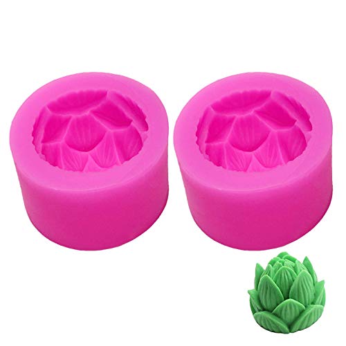 3D Silikonform für Kerzen Silikon Kerzenform 3D Lotus Kerzengießform DIY Basteln Kerzen Selbstgemachte Silikonform Formen Harzform Zur Kerzenherstellung Blumenseifenformen Zum Gießen （2 Stücke） von Mrriyai