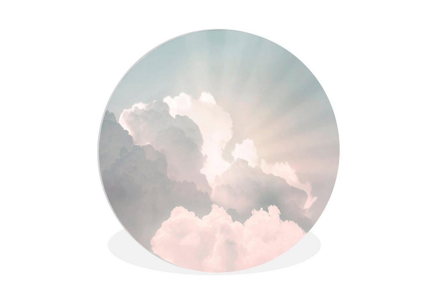 MuchoWow Gemälde Himmel - Wolken - Sonne - Natur, (1 St), Rundes wandbild für Wohnzimmer, Wandkreis, Wandschmuck, 90x90 cm von MuchoWow