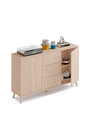 MUEBLES PITARCH Oslo Sideboard, Holzwerkstoff, Eiche Aurora, 89 x 140 x 40 cm von MUEBLES PITARCH