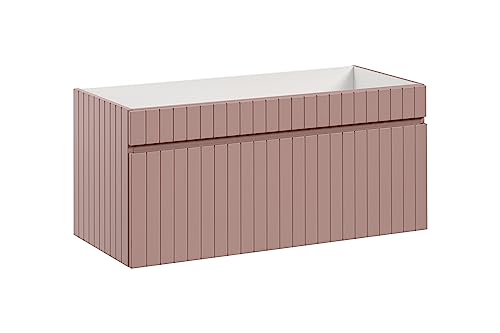 Waschtischschrank, 100 cm, Iconic Rose, Hängeschrank, Arbeitsplatte oder Waschbecken, Mattrosa (nur Möbel) von Muebles Slavic