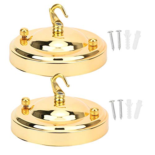 Mumusuki 2PCS Eisen Kronleuchter Hängende Platte Haken Deckenleuchte Baldachin Vogelkäfig Laterne Haken Kristall Lampensockel Dekoration DIY Fitting Zubehör(Gold) von Mumusuki