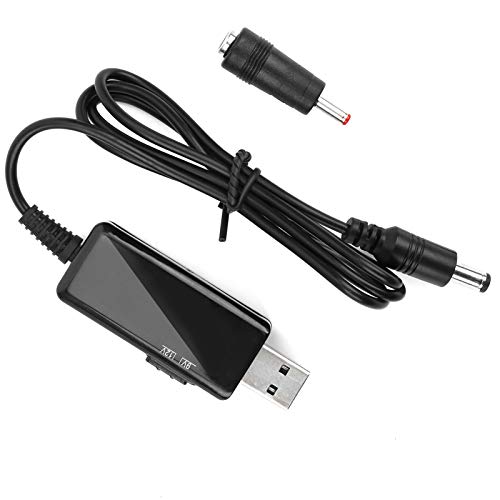 USB-zu-DC-Boosterkabel, 5-V-USB-zu-DC-Boosterkabel, Booster-Kabel zu 9V 12V Step-Up-Digitalanzeige, Netzteilkabel, ABS-Powerbank-Routerkabel, Schwarz von Mumusuki