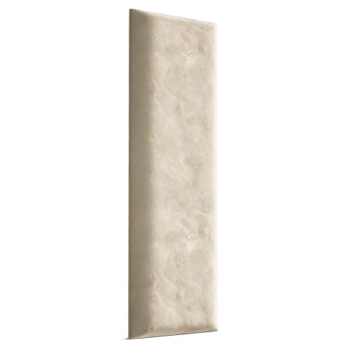 Muralo - Samt Wandkissen Stoff Polster-Paneel für Schlafzimmer Wohnzimmer Bett Wandpolster Bettkopfteil Lendekissen Modern Luxus Gepolstert Magic Velvet (Creme, 80 cm x 20 cm) von Muralo