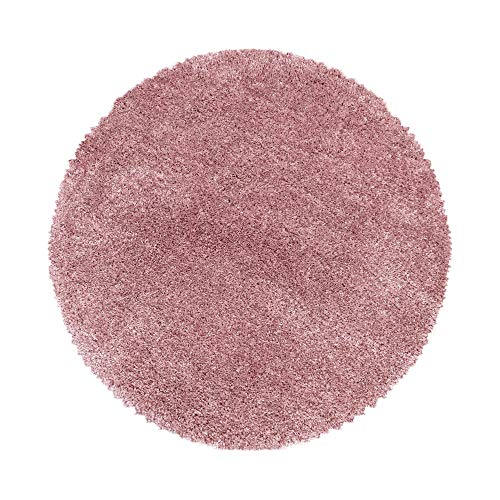 Muratap Pearl Soft Teppich - Hochflor Teppich Extra Weich für Wohnzimmer, Schlafzimmer, Kinderzimmer, Flur Moderner Deko - Große: 160 cm - Rund - Farbe: Rosa von Muratap