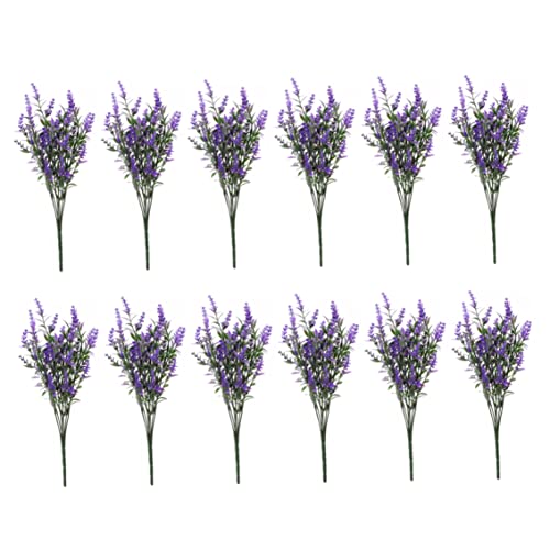 Muzrunq Künstliche Lavendelblüten Lavendel gefälschte Blumen Plastik Gefälschte Blumen künstlicher Lavendel Bouquet UV -Widerstands -Kunstblumen für Außen im Innenraum 12pcs von Muzrunq
