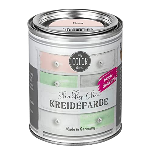 My COLOR Room Shabby Chic (Rosa - 750 ml) Kreidefarbe für Möbel im Innen- und Außenbereich - Kreidefarbe für Shabby Chic Farbe für Holz - Möbelfarbe In-/ Outdoor von My COLOR Room