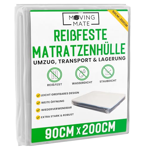 Matratzenhülle 90 x 200 cm für Umzug und Lagerung – Schutzhülle für Matratzen 90x200 – Matratzenhülle Aufbewahrung – Robuste, Wiederverwendbare, Reißfeste Matratzentasche von My Moving Mate