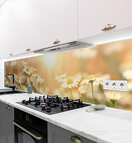 MyMaxxi - Selbstklebende Küchenrückwand Folie ohne Bohren - Motiv Blume 05 60cm hoch - Klebefolie Wandbild Küche - Wand-Deko – Wiese Natur 120 x 60cm von MyMaxxi