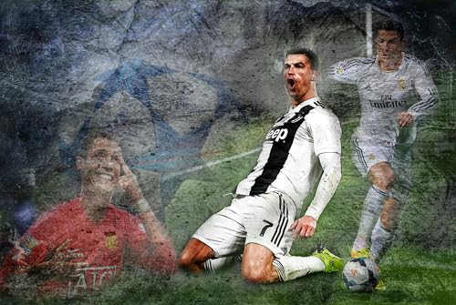 Myartstyle - BILDER Plakat, Leinwand Poster 60 x 40 cm C. Ronaldo Sport Fußball Beste Spieler OHNE RAHMEN P-Sp-205-24 von Myartstyle