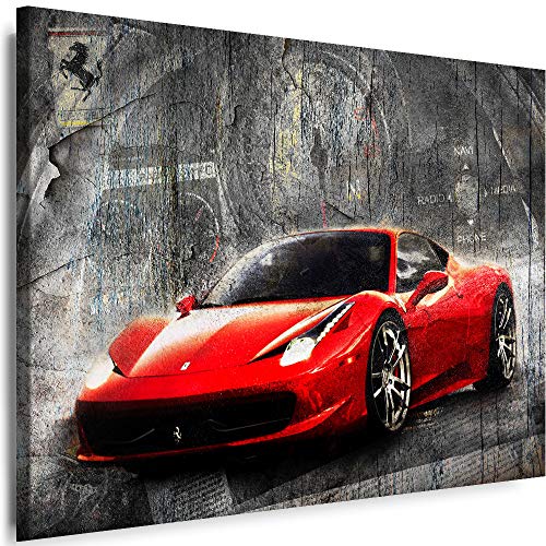 Myartstyle - Bilder Auto Ferrari 60 x 40 cm Leinwandbilder XXL - 1 Teilige Wandbilder Sport Kunstdrucke w-a-2024-73 von Myartstyle