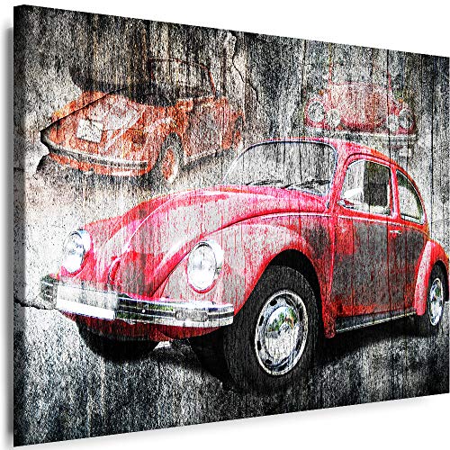 Myartstyle - Bilder Auto VW-K„fer 60 x 40 cm Leinwandbilder XXL - 1 Teilige Wandbilder Oldtimer Kunstdrucke w-a-2024-17 von Myartstyle