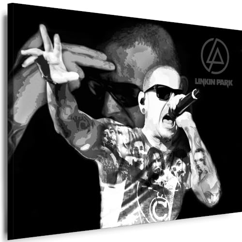 Myartstyle - Bilder Linkin Park Band 60 x 40 cm Leinwandbild Xxl - Wandbild 1 Teilig - Gerahmter Kunstdruck Musik w-s-2023-125 von Myartstyle