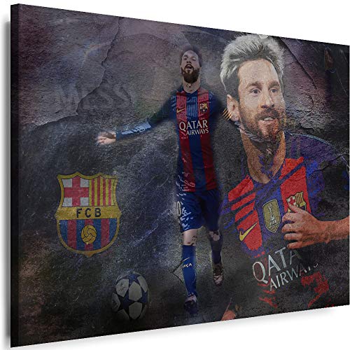 Myartstyle - Bilder Lionel Messi Fußball 60 x 40 cm Leinwandbilder XXL - 1 Teilige Wandbilder Kunstdrucke w-a-2030-13 von Myartstyle