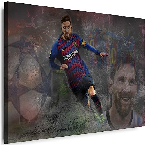 Myartstyle - Bilder Lionel Messi Fußball 60 x 40 cm Leinwandbilder XXL - 1 Teilige Wandbilder Kunstdrucke w-a-2030-7 von Myartstyle