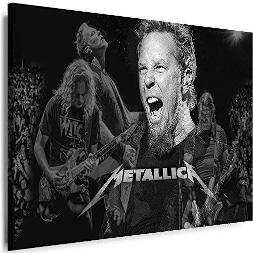 Myartstyle - Bilder Metallica Band 60 x 40 cm Leinwandbild XXL - Wandbild 1 Teilig - Gerahmter Kunstdruck Musik w-s-2023-137 von Myartstyle