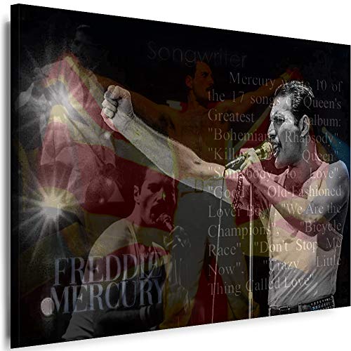 Myartstyle - Bilder Queen - Freddie Mercury Band 60 x 40 cm Leinwandbild XXL - Wandbild 1 Teilig - Gerahmter Kunstdruck Musik w-s-2023-183 von Myartstyle