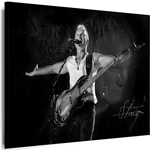 Myartstyle - Bilder Sting Band 60 x 40 cm Leinwandbild XXL - Wandbild 1 Teilig - Gerahmter Kunstdruck Musik w-s-2023-173 von Myartstyle