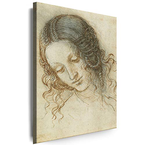 Myartstyle - Bilder Werke von Leonardo Da Vinci Frau 60 x 40 cm LeinWandBilder XXL - 1 Teilige WandBilder Art 3D Modern Kunstdrucke w-a-2044-25 von Myartstyle