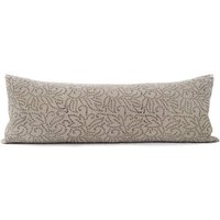 Designer Kissen, 13"×35" Schwarzer Batik Block Auf Flachs Leinen Xl Kissenbezug Bedruckt von Myhavenhome