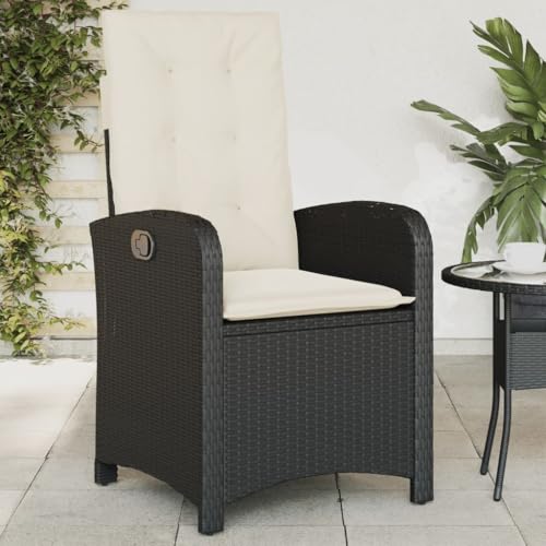 Myheimly Gartensessel Verstellbar mit Kissen Schwarz Poly Rattan Loungesessel für Garten,Entspannungsstuhl Myheimly Gartensessel Verstellbar mit Kissen Schwarz Poly Rattan Loungesessel für Garten,Entspannungsstuhl von Myheimly