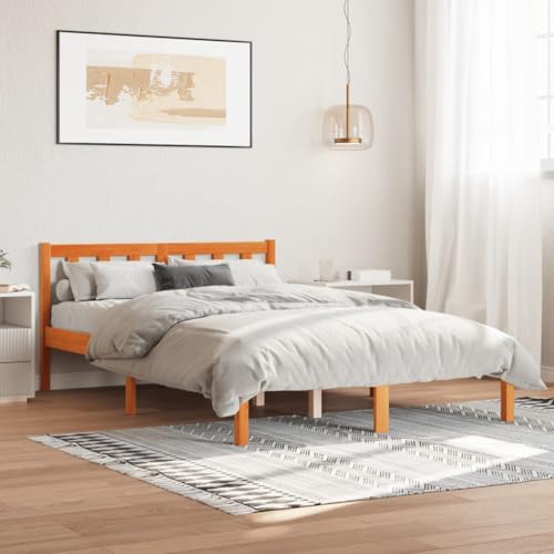 Myheimly Kiefer Massivholzbett Bettgestell Bett Holzbett Futonbett Bettrahmen Schlafzimmerbett Schlafzimmermöbel Wachsbraun,140 x 200 cm Myheimly Kiefer Massivholzbett Bettgestell Bett Holzbett Futonbett Bettrahmen Schlafzimmerbett Schlafzimmermöbel Wachsbraun,140 x 200 cm von Myheimly