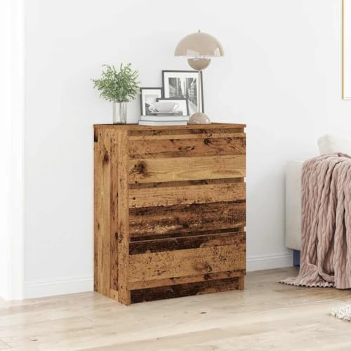 Myheimly Sideboard, Kommode mit viel Stauraum, Schrank mit 3 Schubladen, Schubladenschrank Anrichte für Wohnzimmer, Altholz-Optik 60x35x76 cm Holzwerkstoff Myheimly Sideboard, Kommode mit viel Stauraum, Schrank mit 3 Schubladen, Schubladenschrank Anrichte für Wohnzimmer, Altholz-Optik 60x35x76 cm Holzwerkstoff von Myheimly