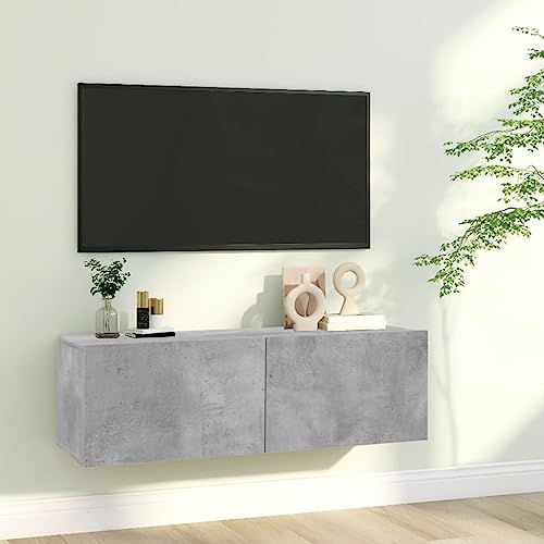 Myheimly TV Schrank mit 2 Klapptüren TV Möbel,Hängeboard,Lowboard Fernsehtisch Fernsehschrank Sideboard Holzwerkstoff Betongrau,100 cm Myheimly TV Schrank mit 2 Klapptüren TV Möbel,Hängeboard,Lowboard Fernsehtisch Fernsehschrank Sideboard Holzwerkstoff Betongrau,100 cm von Myheimly