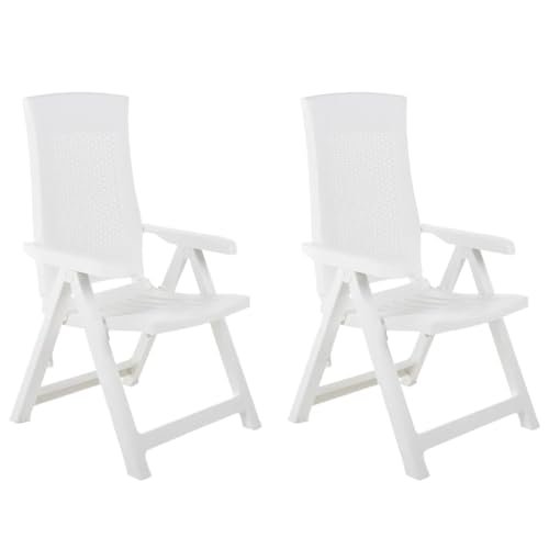 Myheimly Verstellbare Gartenstühle 2Stk. Kunststoff Weiß Gartenstuhl Freizeitstuhl Myheimly Verstellbare Gartenstühle 2Stk. Kunststoff Weiß Gartenstuhl Freizeitstuhl von Myheimly