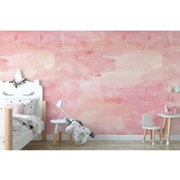 Abnehmbare Tapete Mit Abstrakten Rosa Strichen, Wandkunst, Zum Abziehen Und Aufkleben, Kinderzimmer, Mädchenzimmer, Kinderzimmerdekoration von Mywallimages