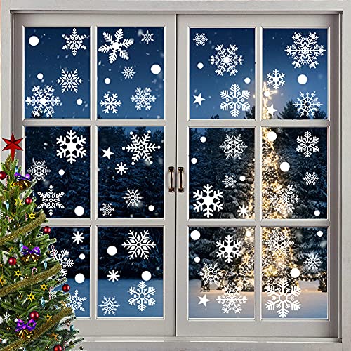 260 Fensterdeko Schneeflocken Weihnachts-Fensteraufkleber Aufkleber für Winterpartys Schneeflocken Fensterbilder PVC Für Türen Schaufenster Vitrinen Glasfronten Winter Deko Weihnachtsdeko von N\A