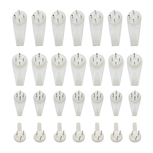 80pcs Picture Hooks for Hard Wall Picture Hanging Kit Non-Trace Hard Wall Hanger Hook White Picture Hanger Set von Furnrubden