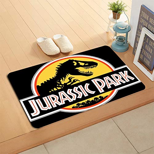 N/Ａ Innen-Fußmatte Jurassic Fußmatte Boden/Bad/Küche/Strandmatte Flanell Schwamm Stoff 3D gedruckt Shaggy Dekoration für Schlafzimmer-24x36 inch von N/Ａ