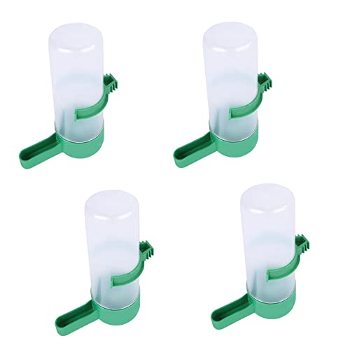 NA 4 Stück Vogel-Wasserflaschen Automatischer Vogelfutterspender Hängende Vogeltränke Kunststoff Vogeltränke Behälter für Papageienkäfig-Zubehör von Furnrubden