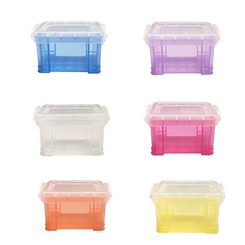 NA 6 Pack Mini Aufbewahrungsboxen Kunststoff Aufbewahrungsbox Organizer Box mit Deckel Kleine Aufbewahrungsbehälter Box von N\A