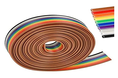 NA Flachbandkabel 6 m 10 Pin Flachkabel Regenbogen Flachkabel Flachband Regenbogen Kabel Kupferkabel Jumper geeignet für Flachkabel von N\A