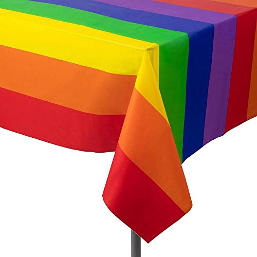 NA Regenbogen-Tischdecken, Party-Regenbogen-Tischdecken, Gay Pride, rechteckige Tischdecke, Party-Dekoration, für Geburtstagsparty, Hochzeiten, Picknicks, 274 x 137 cm, 2 Stück von Furnrubden