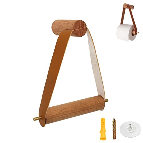 Vintage Klopapierrollenhalter, 1 Stück Holz Toilettenpapierrollenhalter, mit 1 Stück Schrauben und Spreizdübel, Kreative Rollenhalter Badezimmer, für WC, Badzimmer Dekoration von N\A