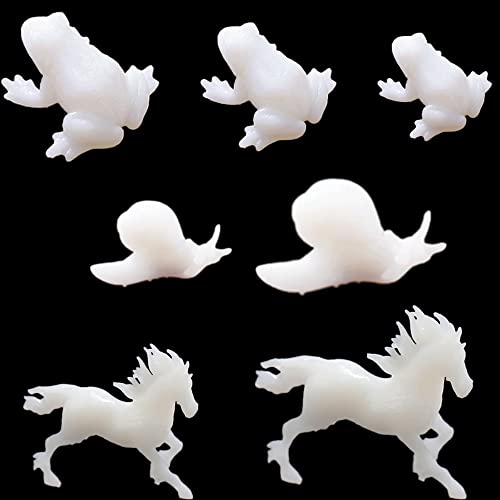 Woohome 7 Stück 3D Epoxy Silikonform Füller Mini Frosch Schnecken Pferd Gießform Füller Harz Füller Resin Filler Schmuck Schmuckherstellung Resin Mold Filler für Geschenk Silikonformen von Woohome