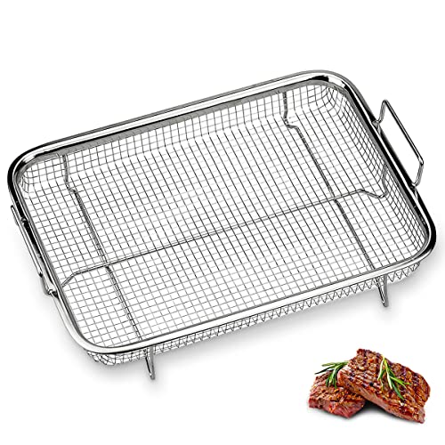 Crisper Korb Edelstahl Tablett Backform Set Korb Edelstahl Crisper Korb Crisper Körbchen Mesh Crisping Grillkorb Grillkorb Ofen Backblech Picknick Grill Knusprig Gebraten von NC