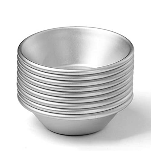 NC 10 Stück Eiertörtchenformen, Mini-Tortenform zum Backen, Eiertörtchenform, Heißbackwerkzeug, Cupcake-Kuchen, Plätzchen, Pudding-Form, Aluminium für Törtchen, Muscheln, Silber von NC