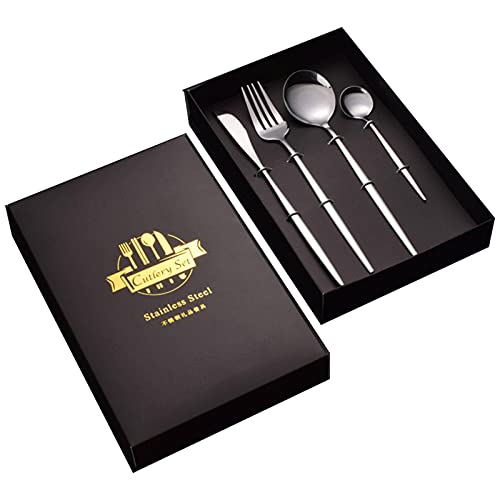 NC Die Edelstahl Besteck Set Enthält Vier Stücke Von Tisch Messer, Tisch Gabel, Tabelle Löffel Und Kleine Löffel, Geeignet Für Geschenke von NC