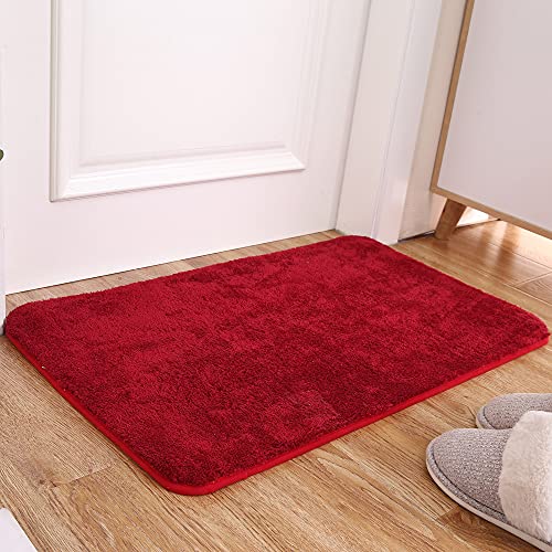 Generic RGK5 Fußabtreter Innen Robuste Anti-rutsch Innenbereich Maschinenwaschbar weiche Fußmatte Super Absorbent Water Low Profile Mats (Rot_40x60_cm), Polyester von Generic