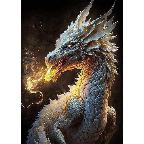 NAIMOER Diamond Painting Drache Erwachsene, 5D Drache Diamant Painting Bilder Erwachsene, DIY Drache Tiere Diamond Painting Bilder Diamant Malerei Kinder Set für Home Dekor 30x40cm von NAIMOER