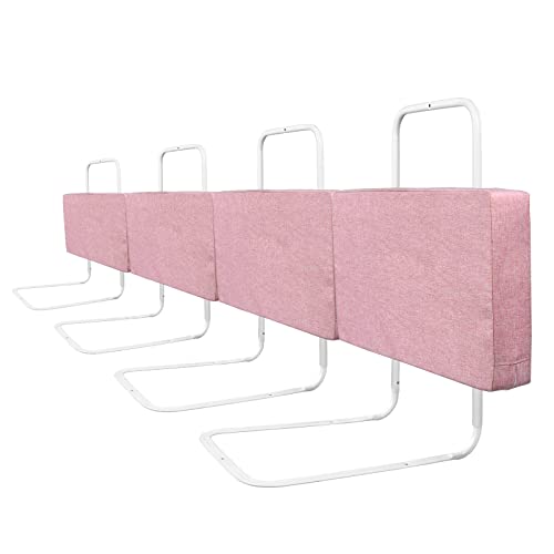 NAIZY Bettgitter Rausfallschutz Baby 4 * 50cm Bettschutzgitter 5-Loch höhenverstellbar Rausfallschutz Waschbarem Reißverschluss Kinderbettgitter für Familienbett und Kinderbett, 200cm Rosa von NAIZY