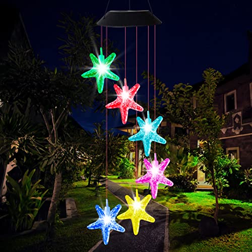 NAJILI Solar Windspiele für Draußen, Solarbetriebene Gartenlampe Hängeleuchte, Windspiel Weihnachtsdeko Aussen Innen Deko, für Garten deko draußen, Hof, Terrasse und Heimdekoration von NAJILI