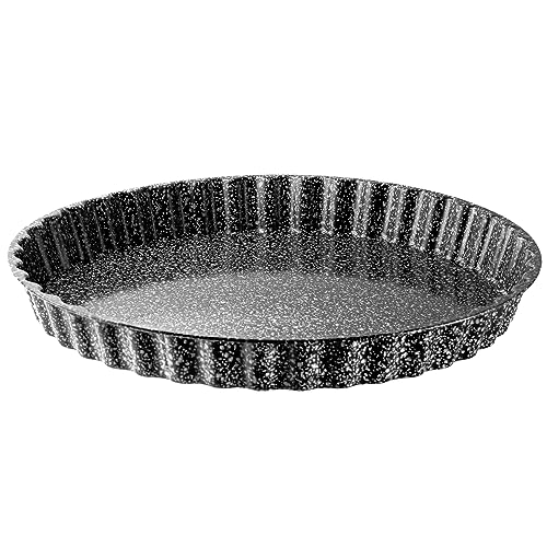 NAKOA Quicheform, Tarteform und Kuchenform - Backform aus Metall Rund 28 cm 4-fach Antihaft-beschichtet mit Wellrand/Pie Form Non Stick - Antihaft-Genie - Made in Germany von NAKOA